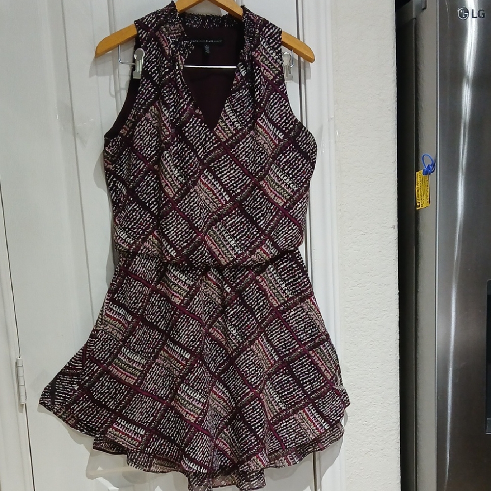 White House Black Market Burgundy and Black Dress